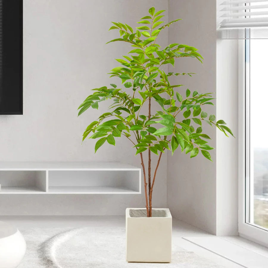  Artificial Potted Ficus Plant with Green Leaves for Home Decoration