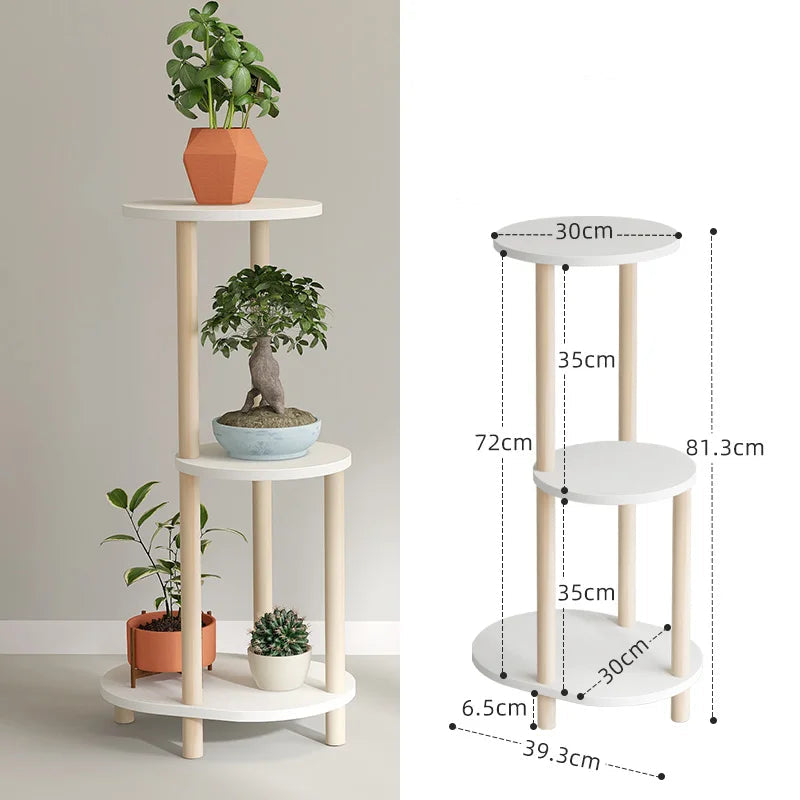 Stylish living room flower rack with three tiers and modern design for displaying plants
