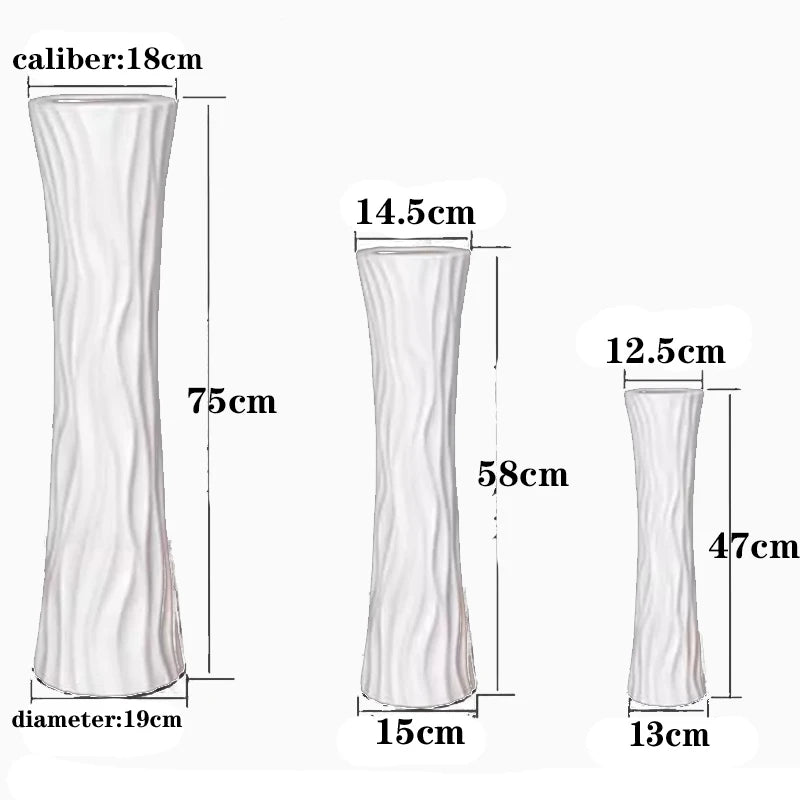 Luxury Ikebana floor vase with elegant wavy design, perfect for stylish floral arrangements.
