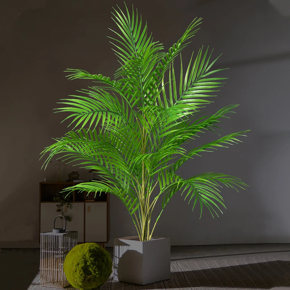 Artificial Palm Plant in White Pot for Home Decor and Indoor Spaces