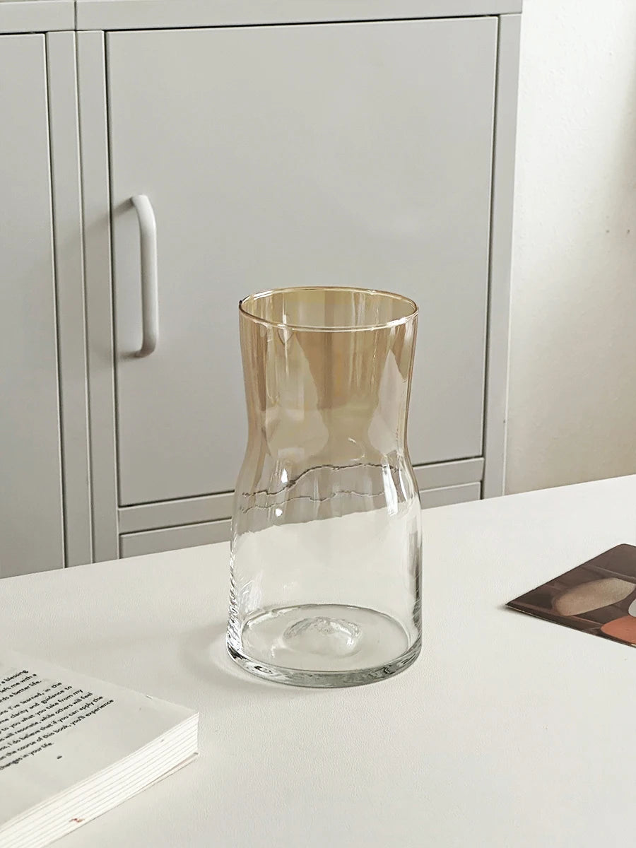 Stylish Nordic glass vase decor with a unique shape, perfect for modern home styling