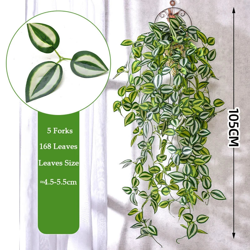 Outdoor plastic creeper plants with 5 forks and 168 leaves, perfect for home decoration