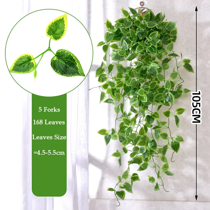 Lush outdoor plastic creeper plants with 168 leaves, ideal for home decor and garden styling