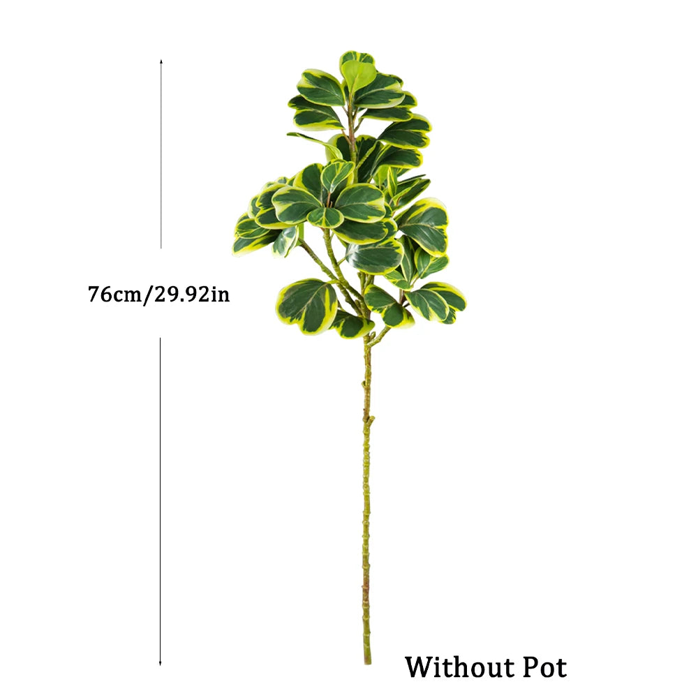 76cm Artificial Green Leaf Stem without Pot for Home Decor