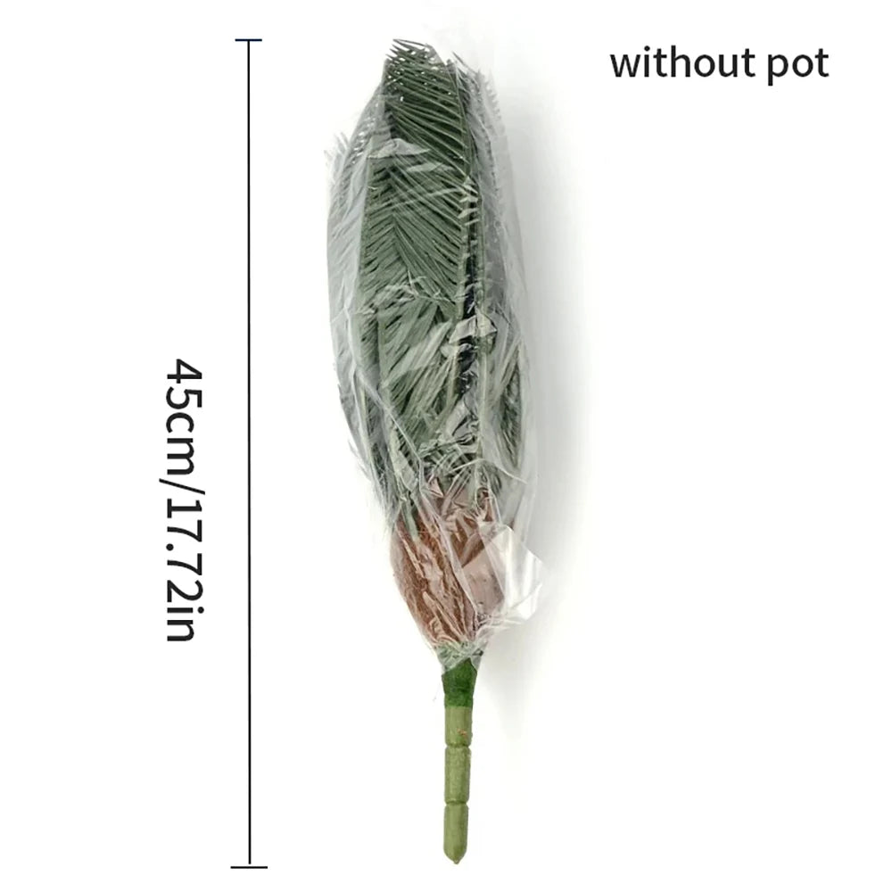 45cm Artificial Leaf Arrangement Wrapped in Plastic for Home Decor