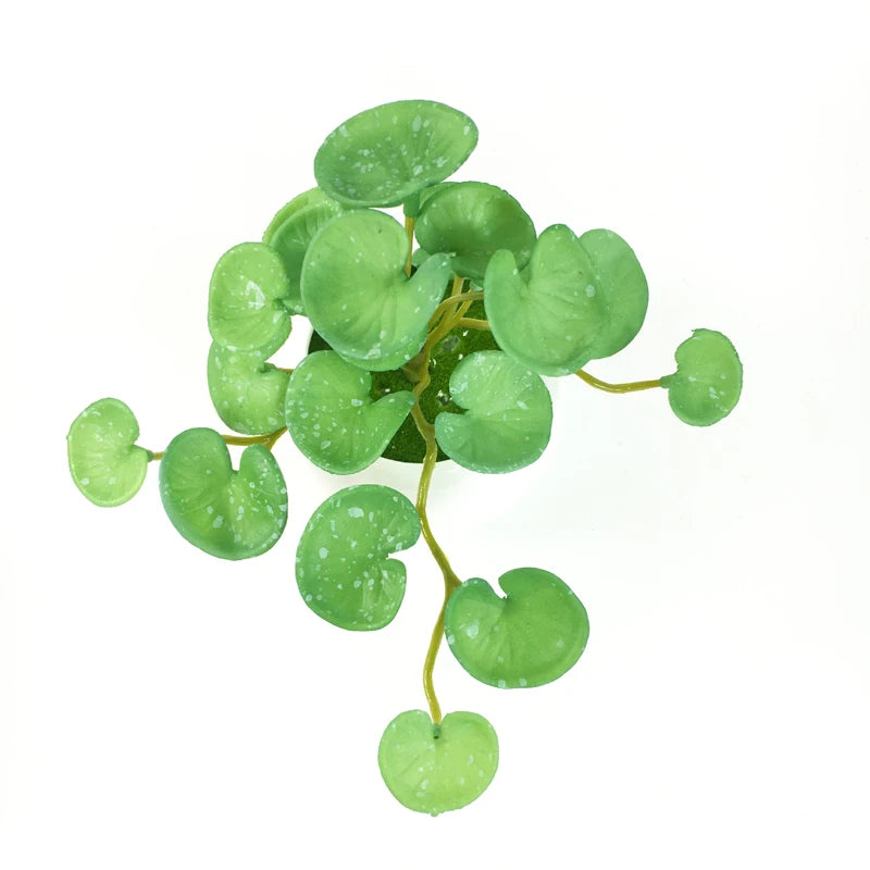Artificial Green Plant with Round Leaves for Home Decoration and Indoor Spaces