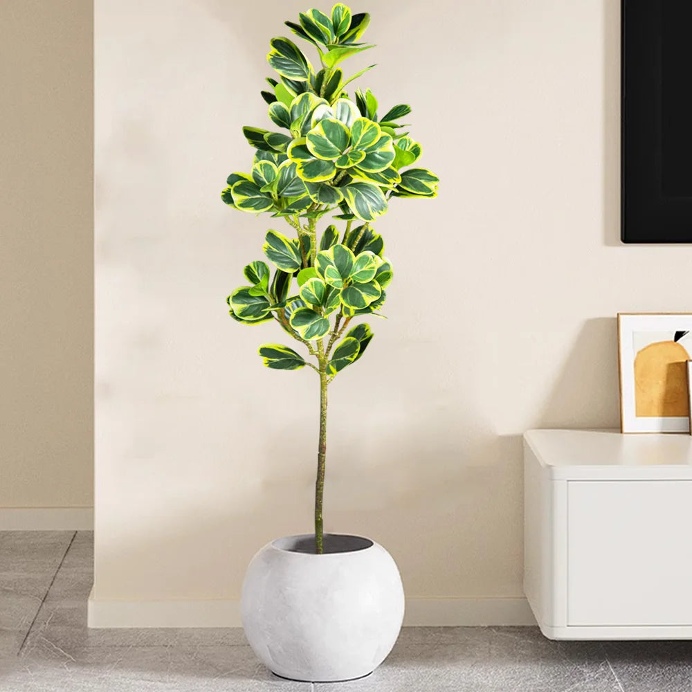 Artificial Potted Plant with Lush Green Leaves for Home Decor