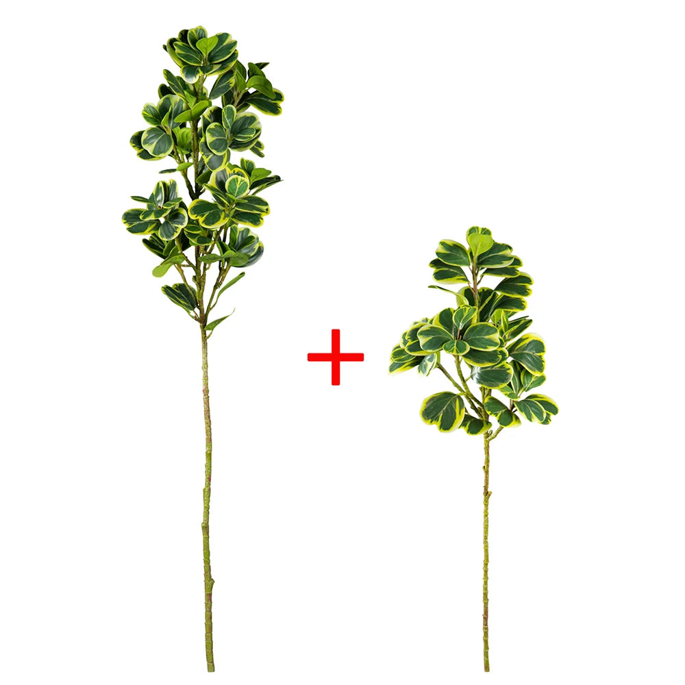 Set of Two Artificial Greenery Stems with Variegated Leaves for Home Decor