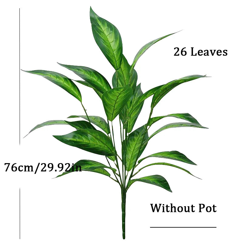 Artificial Plant with 26 Leaves, 76cm Tall, Perfect for Home Decor Without Pot