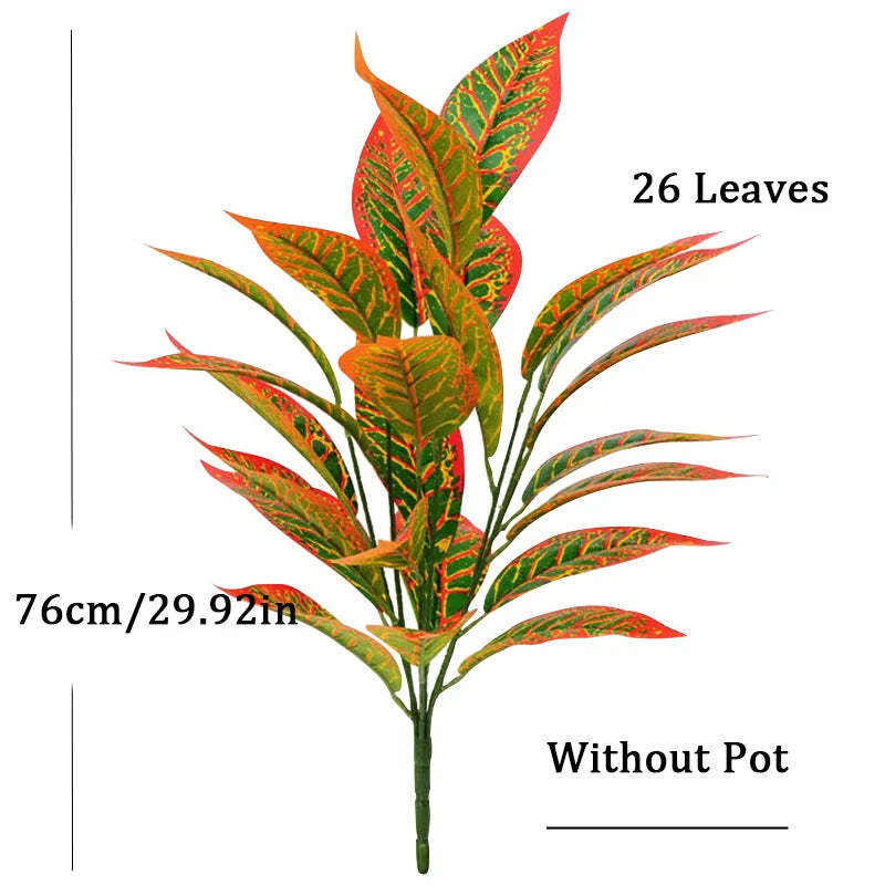 Artificial Plant with 26 Colorful Leaves, 76cm Tall, Perfect for Home Decor