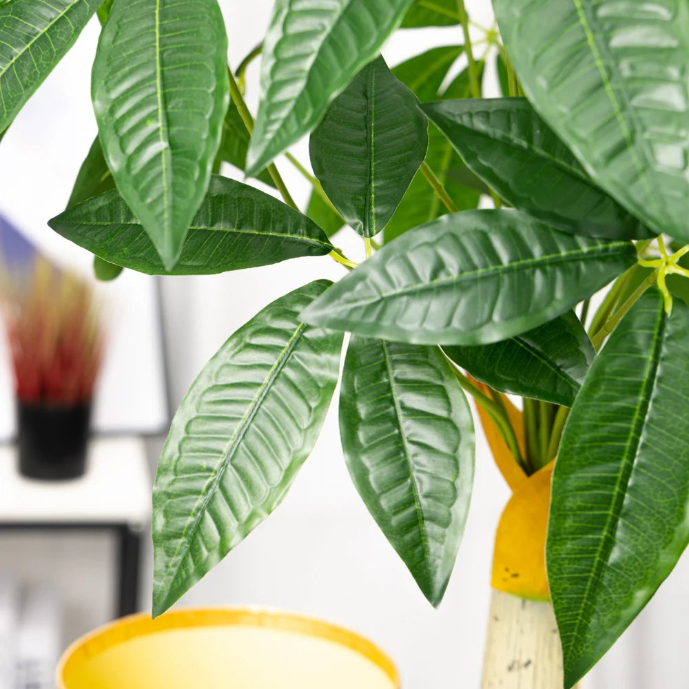 Lifelike Mağazam Green Leaf Plant with Glossy Leaves for Home Decor