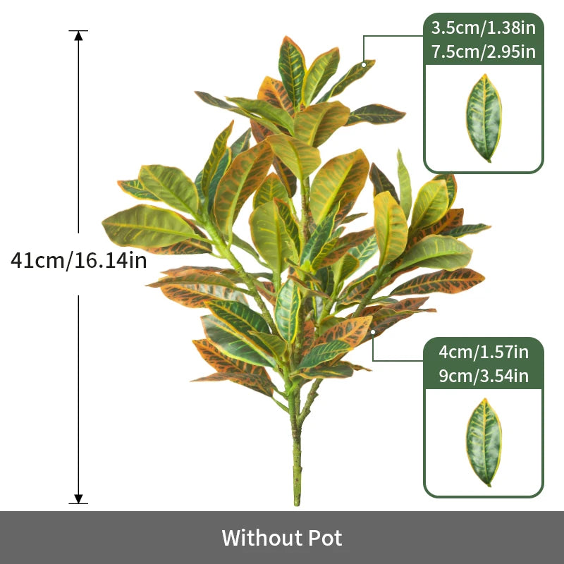  Artificial Fiddle Leaf Fig Branch, 41cm tall with realistic leaves for home decor