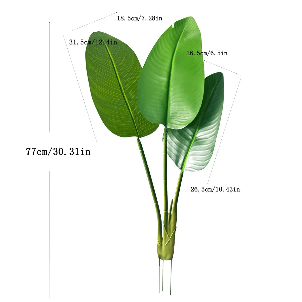 Artificial Banana Leaf Plant 77cm Tall for Indoor Home Decoration