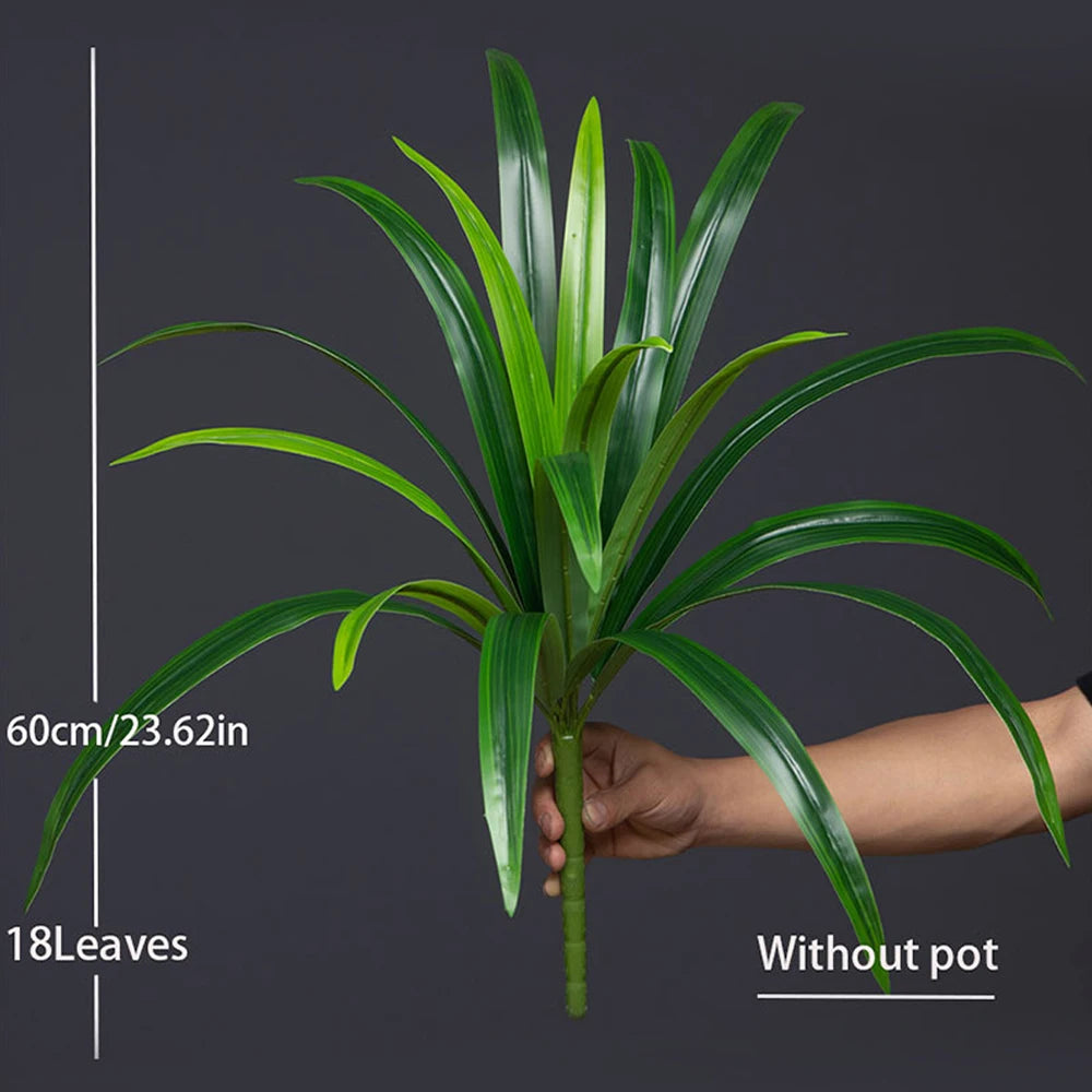 Artificial Green Plant with 60cm Height and 18 Leaves for Home Decoration