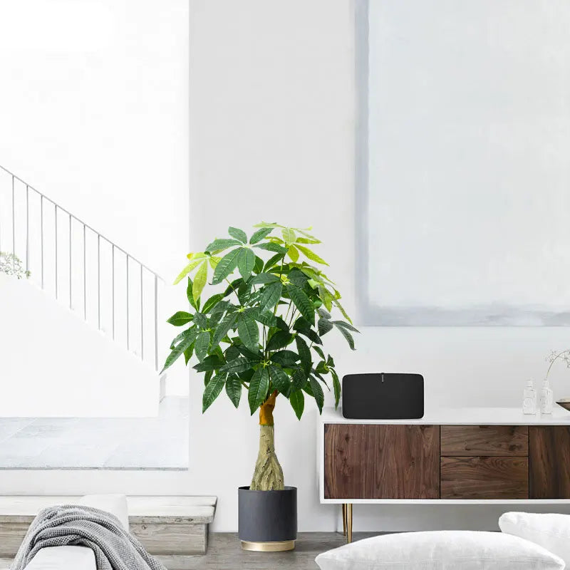 Artificial Ficus Tree in a Black Pot for Home Decor and Indoor Styling