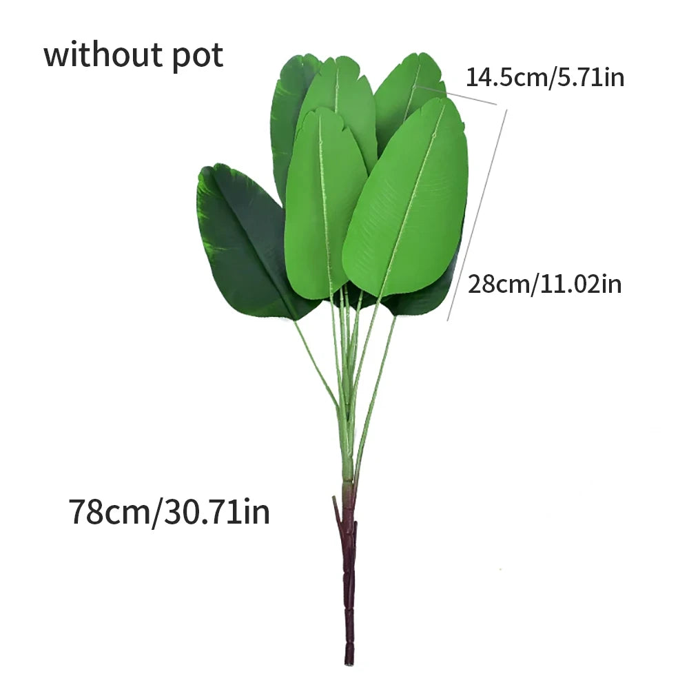 Artificial Green Leaf Plant with 78cm Height for Home Decor and Indoor Gardens