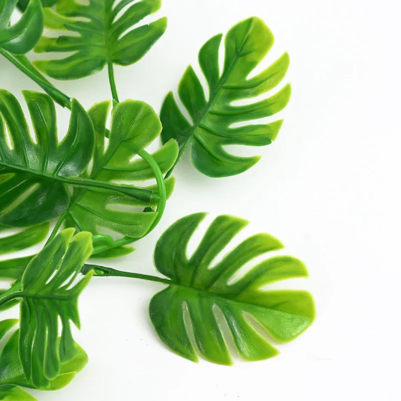 Plastic turtle leaf garland in vibrant green, perfect for home decor and party decorations