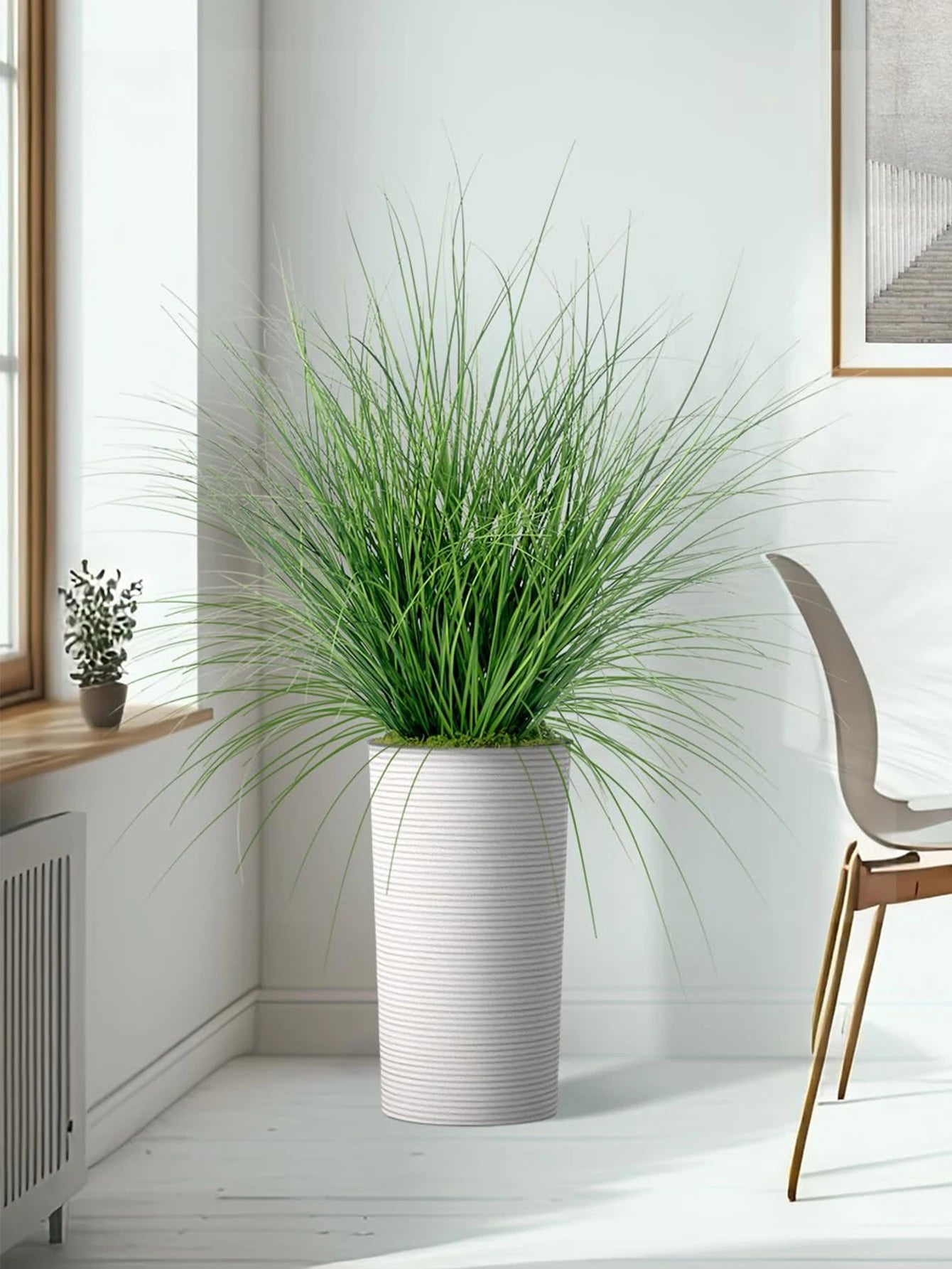 Tropical green plants for weddings in a stylish white pot enhancing interior decor