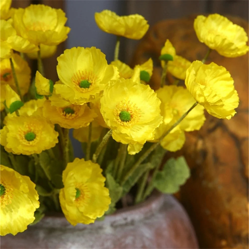 Mağazam Artificial Yellow Flower Arrangement in a Decorative Pot for Home Decor
