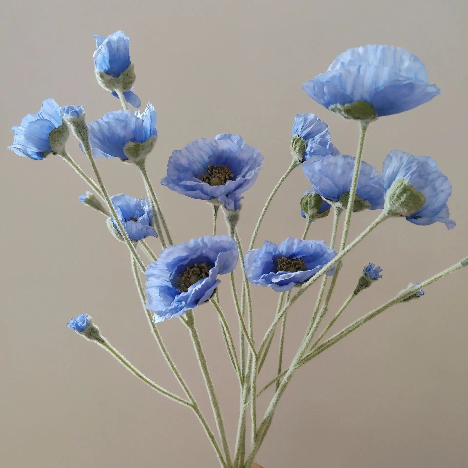  Blue Decorative Paper Flower Bouquet with Delicate Petals for Home Decor
