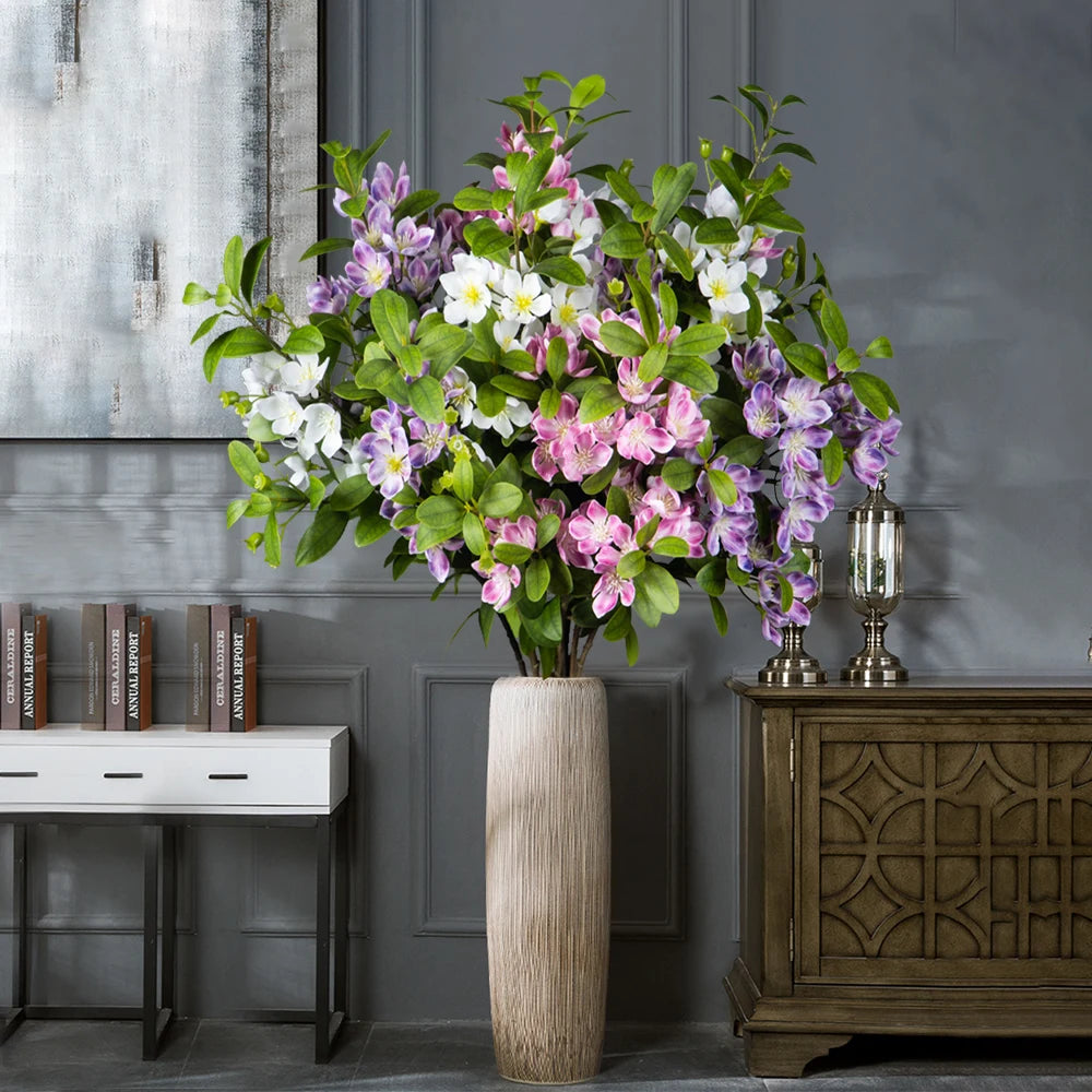 Mağazam Artificial Floral Arrangement with Colorful Flowers in a Tall Vase for Home Decor