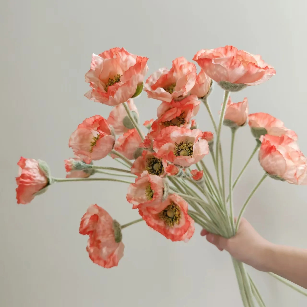 Beautiful artificial pink poppy flowers bouquet from Mağazam for home decoration