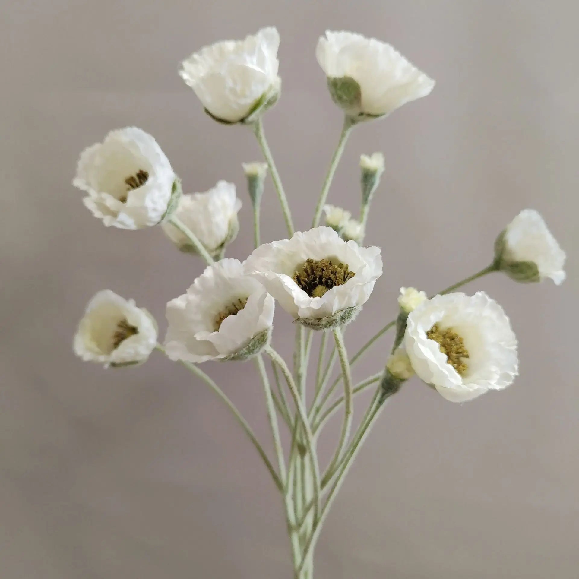 White Artificial Flower Bouquet with Delicate Petals for Home Decor