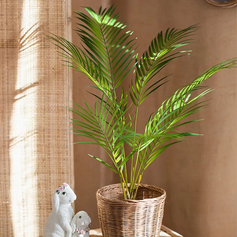  Decorative Potted Palm Plant in Woven Basket for Indoor Spaces