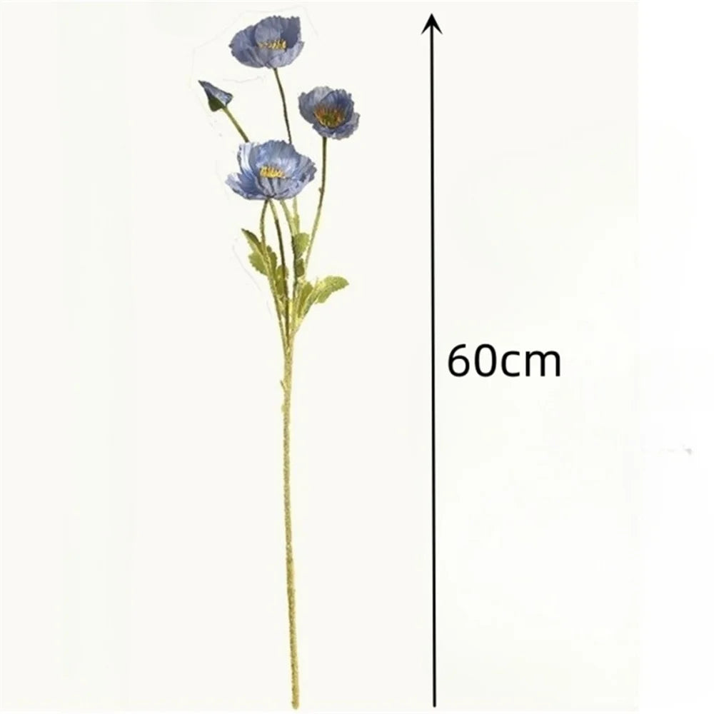 Artificial Blue Flower Stem from Mağazam, 60cm Tall for Elegant Home Decoration