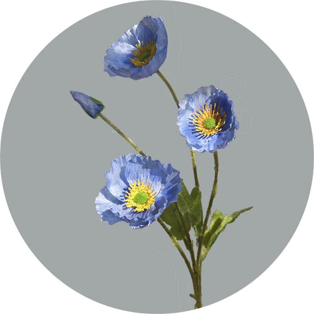 Artificial blue poppy flower bouquet from Mağazam with vibrant colors and realistic petals