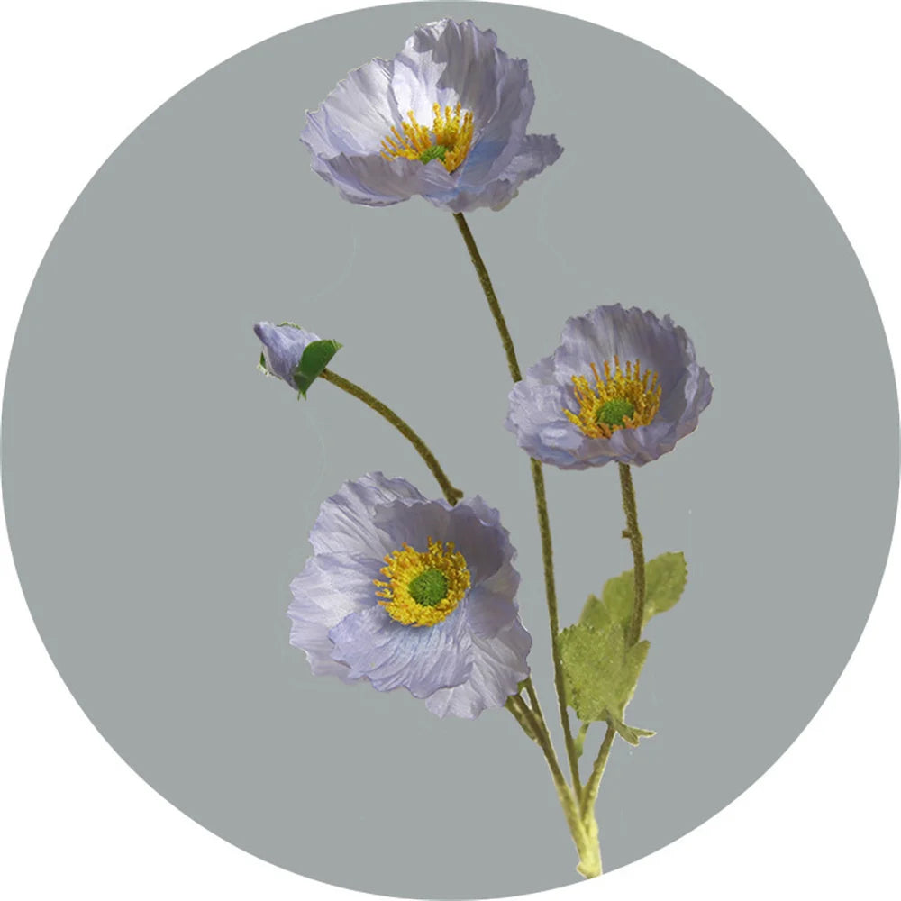Purple artificial flower bouquet from Mağazam with three blooms and realistic details
