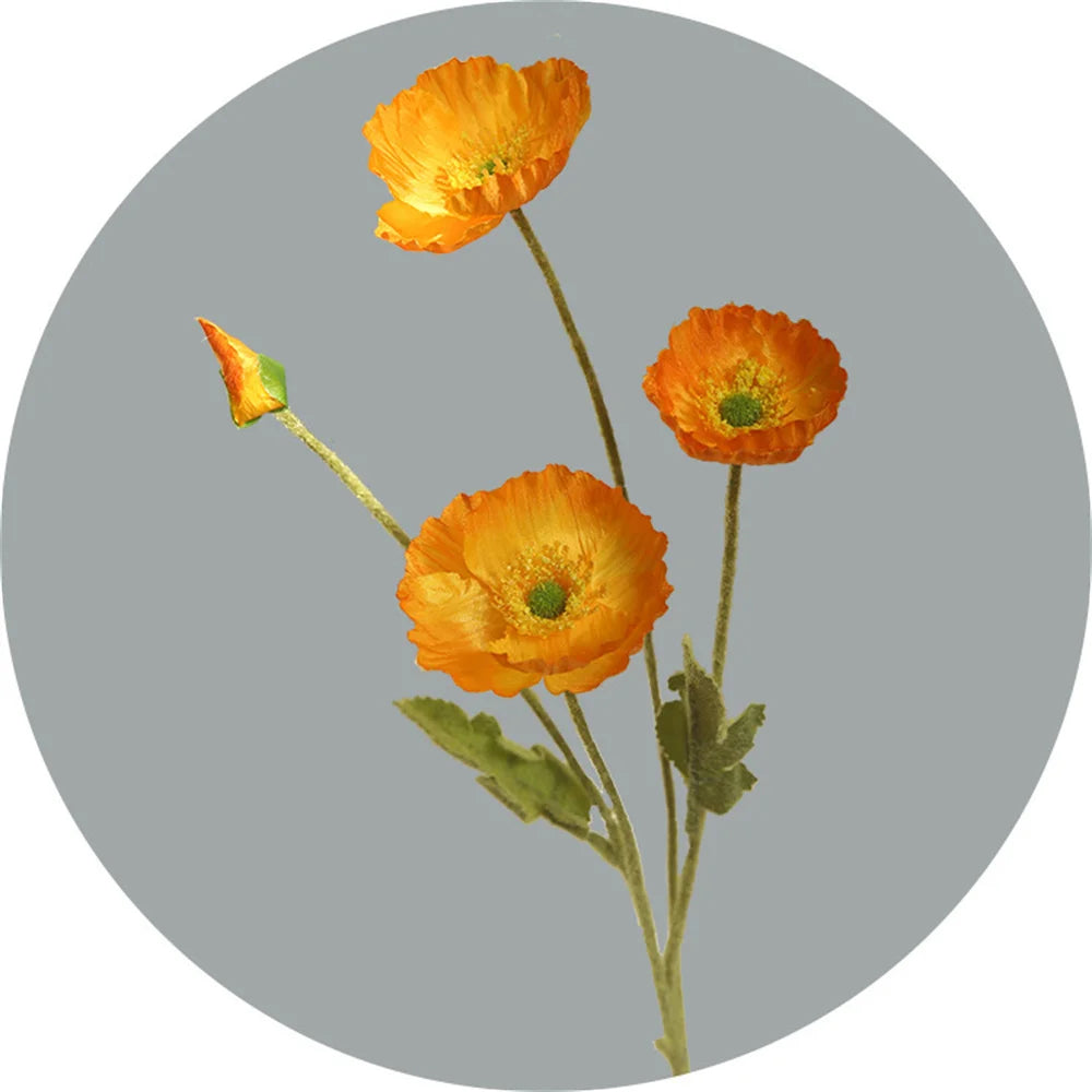 Artificial Orange Poppy Flower Stem from Mağazam for Home Decoration and Floral Arrangements